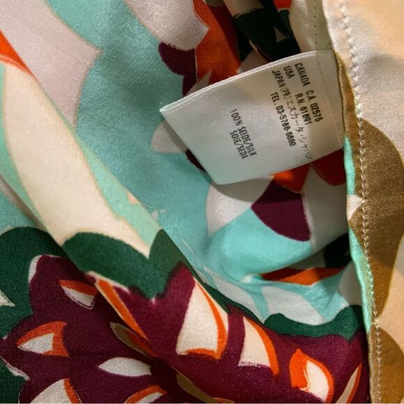 Escada Women's Size 42 100% Silk Multicolor Graphic Cute Floral Sleeveless Top - Picture 6 of 7